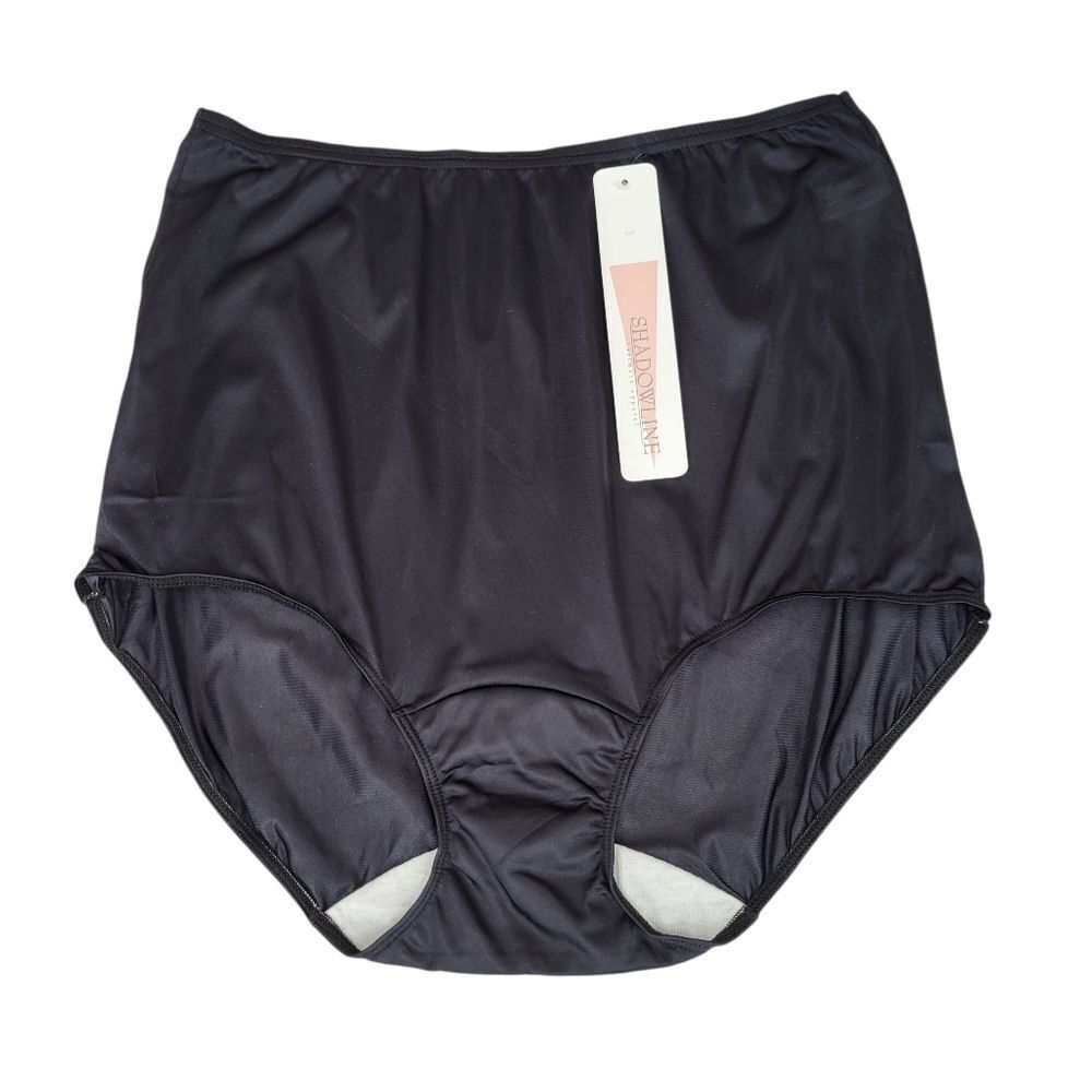 Shadowline 17032 Vintage 90s Women's Black High Waist Full Briefs Panty
